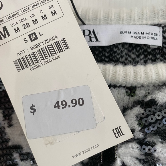 Zara Houndstooth Bow Sweater - Picture 4 of 4